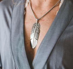 Silver Feather Pendants